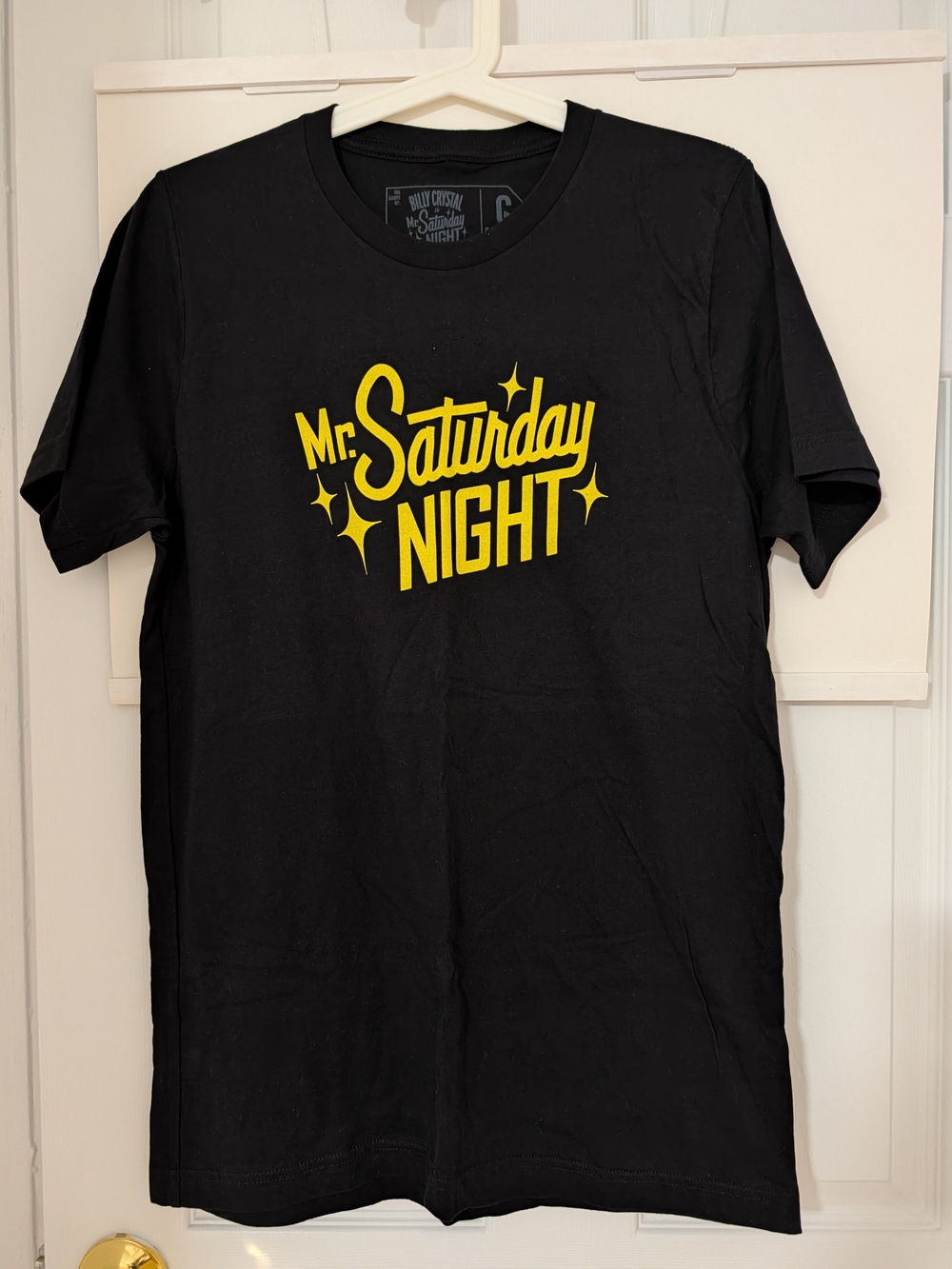 Mr. Saturday Night Black Short-Sleeve Graphic Tee with Yellow Logo